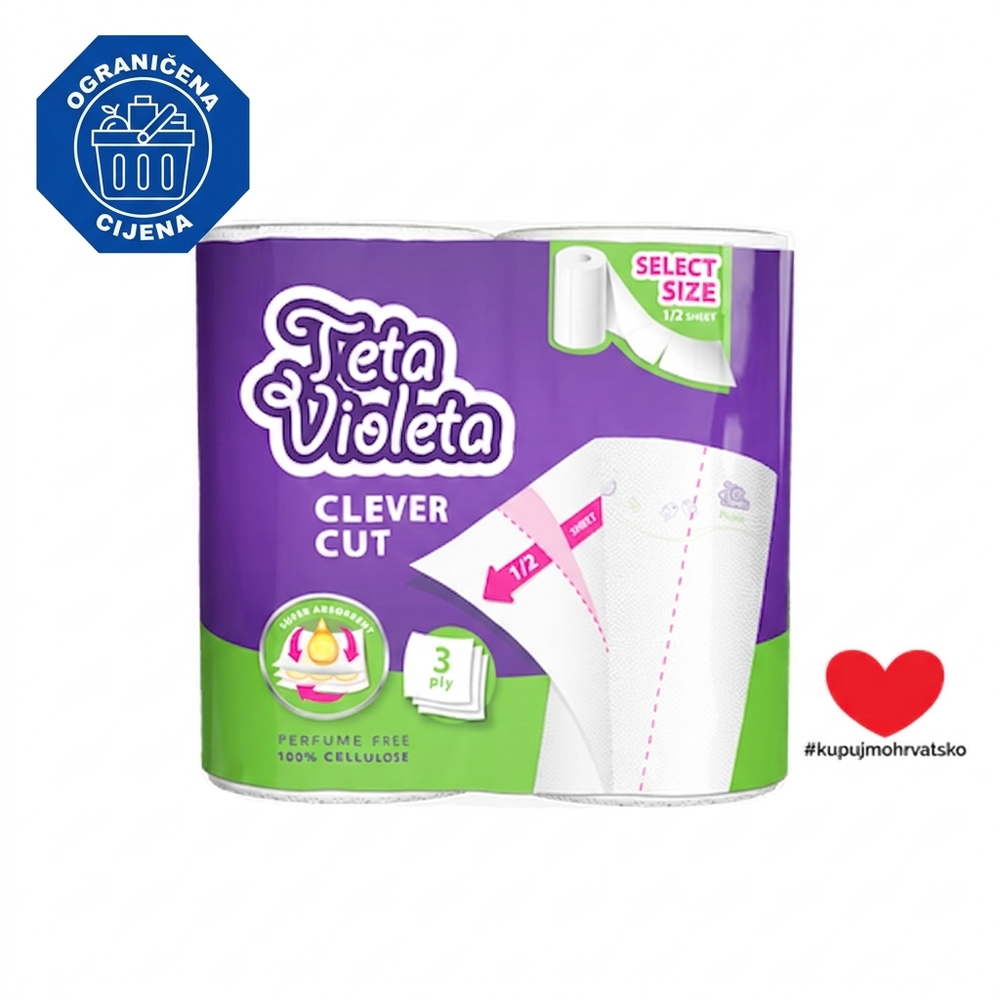 Teta Violeta Kuhinjski ručnici 2/1 3sl. PICNIC, Clever Cut 2 x 120 listića slika 1