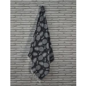 Fouta Peškir za Plažu - Ananas Crno Antracit Siva