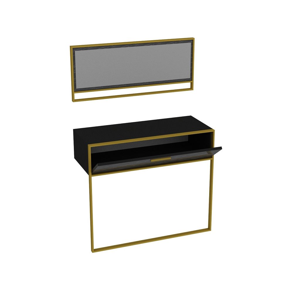 Polka Aynalı - Crni Zlato Crni Sideboard slika 4