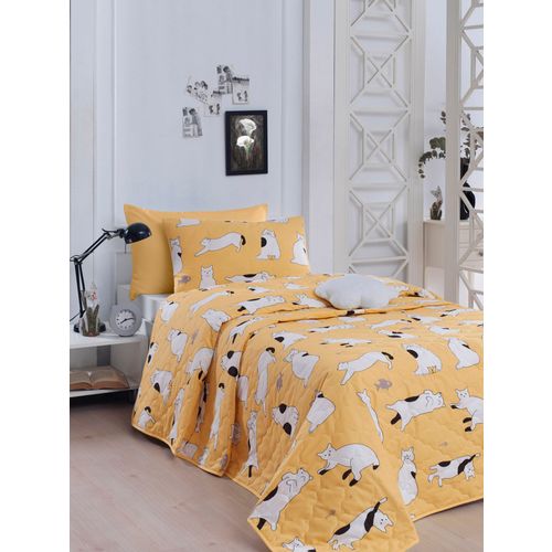 L'essential Maison Liana - Yellow Yellow
White
Black Ranforce Double Bedspread Set slika 1