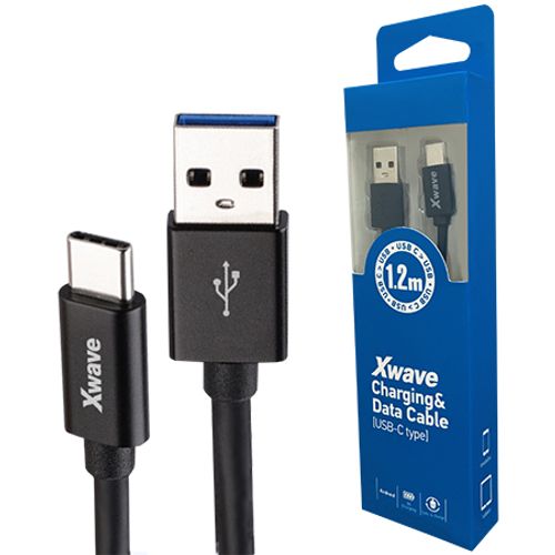 Xwave Kabl USB Tip-C 3.0 muški na Tip-C 3.1 muški 1.2M 3A,PVC crni slika 1