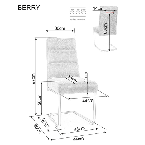 Stolica BERRY - Tkanina slika 6