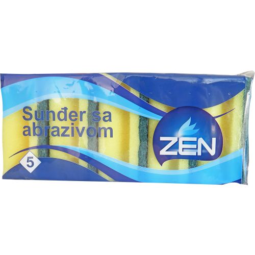 Zen sunđer sa abrazivom  5KOM slika 1