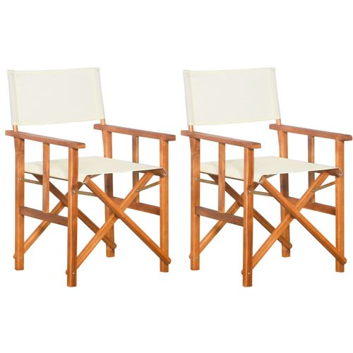 Redateljske stolice 2 kom od masivnog bagremovog drva slika 36