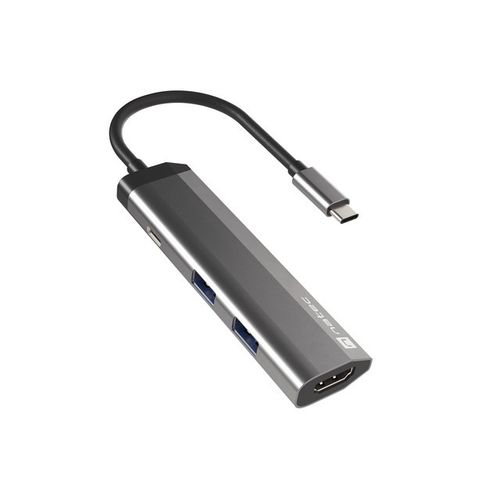 Natec NMP-1984 FOWLER SLIM, USB Type-C 3-in-1 Multi-port Adapter (USB3.0 Hub + HDMI + PD), Max. 100W Output, Grey slika 1