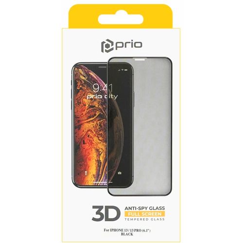 Prio 3D Anti-Spy kaljeno staklo za iPhone 14/13 /13 Pro crno slika 5