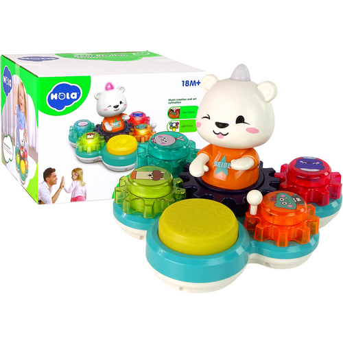 Montessori interaktivna edukativna igračka 2u1 Teddy Bear Gears slika 1