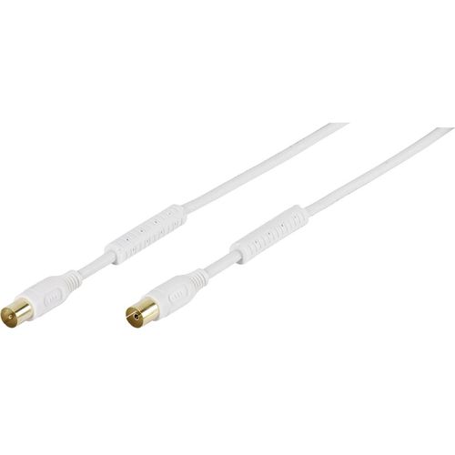 Vivanco antene priključni kabel [1x 75 Ω antenski ženski konektor - 1x 75 Ω antenski muški konektor] 3.00 m 110 dB pozlaćeni kontakti, s feritnom jezgrom bijela slika 1