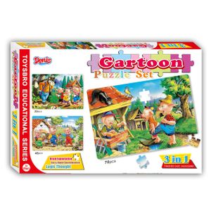 Puzzle / Slagalica set Vuk i tri praščića 3/1-153 kom