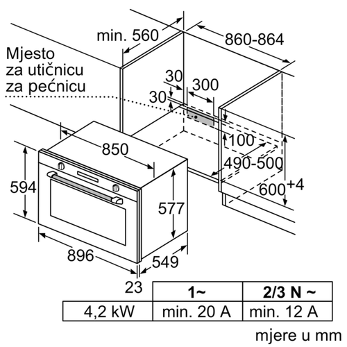 Bosch ugradbena pećnica 90x60 cm VBD5780S0 slika 6