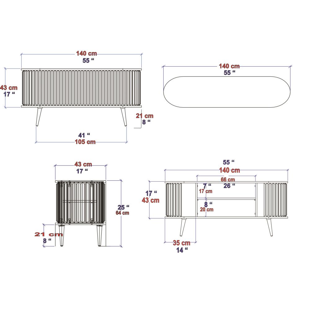Stor - Oud Oak, Bijeli TV Stalak slika 11