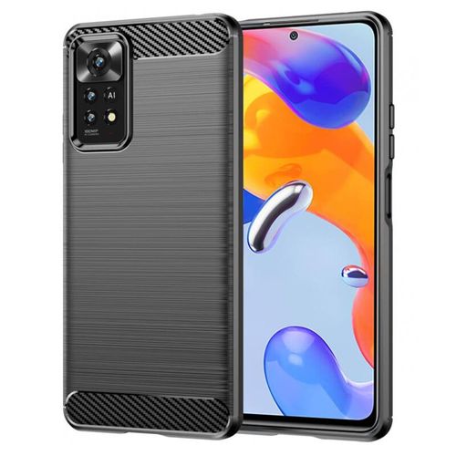 Techsuit Carbon Silicone maska za Xiaomi Redmi Note 11 Pro 4G/Note 11 Pro 5G, crna slika 1