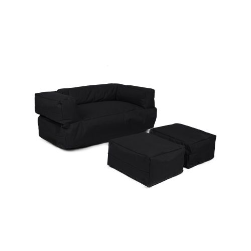 Atelier Del Sofa Vreća za sjedenje, Kids Double Seat Pouf - Black slika 9