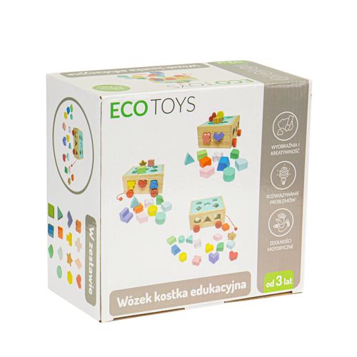 EcoToys drvena kolica za sortiranje oblika slika 6