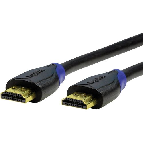 LogiLink HDMI priključni kabel HDMI A utikač, HDMI A utikač 3.00 m crna CH0063 audio povratni kanal (arc), Ultra HD (4K) HDMI s eternetom, pozlaćeni kontakti HDMI kabel slika 1