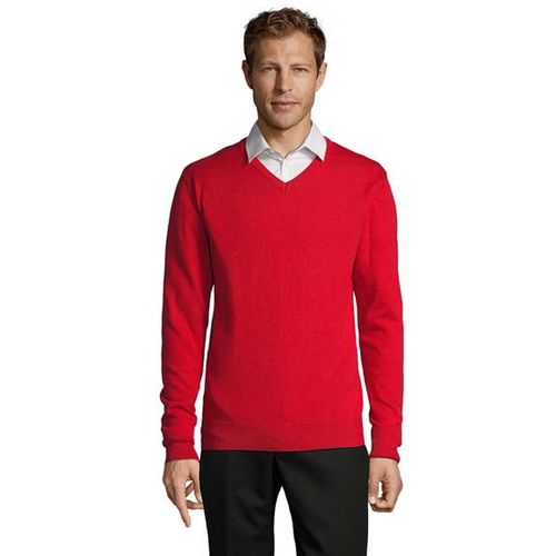 GALAXY MEN muški džemper na V izrez - Crvena, M  slika 1