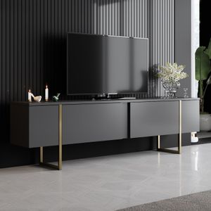 Woody Fashion Komoda za TV, Luxe - Anthracite, Gold