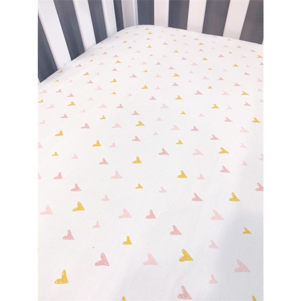 Kikka Boo Vodootporna navlaka za madrac Hearts, 120x60cm slika 1