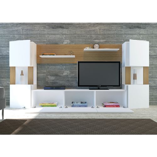 Woody Fashion TV jedinica, Lore - White, Teak slika 1