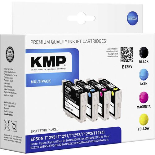 KMP tinta zamijenjen Epson T1291, T1292, T1293, T1294, T1295 kompatibilan kombinirano pakiranje crn, cijan, purpurno crven, žut E125V 1617,0050 slika 1