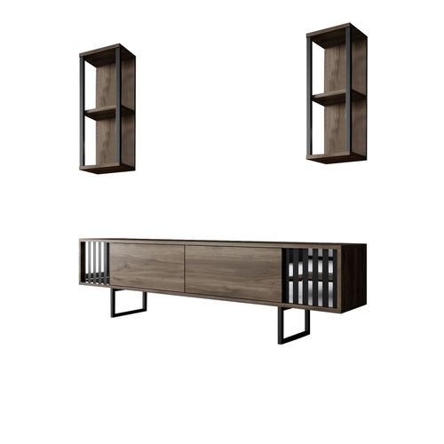 Woody Fashion Komoda za TV, Chrome Line - Walnut, Black slika 6