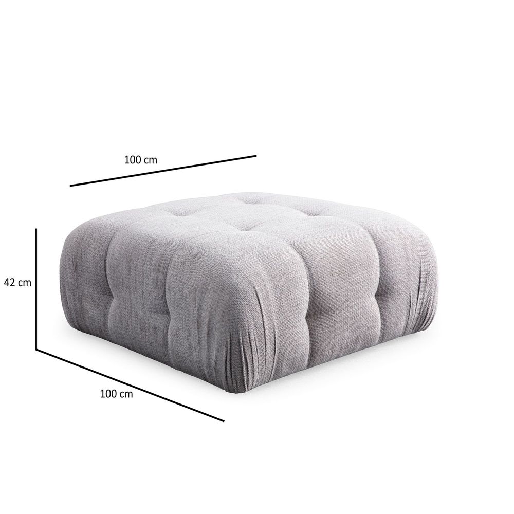 Amaris Dvosjed s Poufom - Svijetlo Siva Ugaona Sofa slika 9