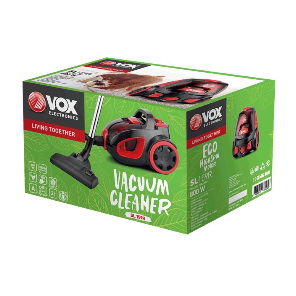 VOX Usisivač SL 159 / 800 W, crveni slika 3