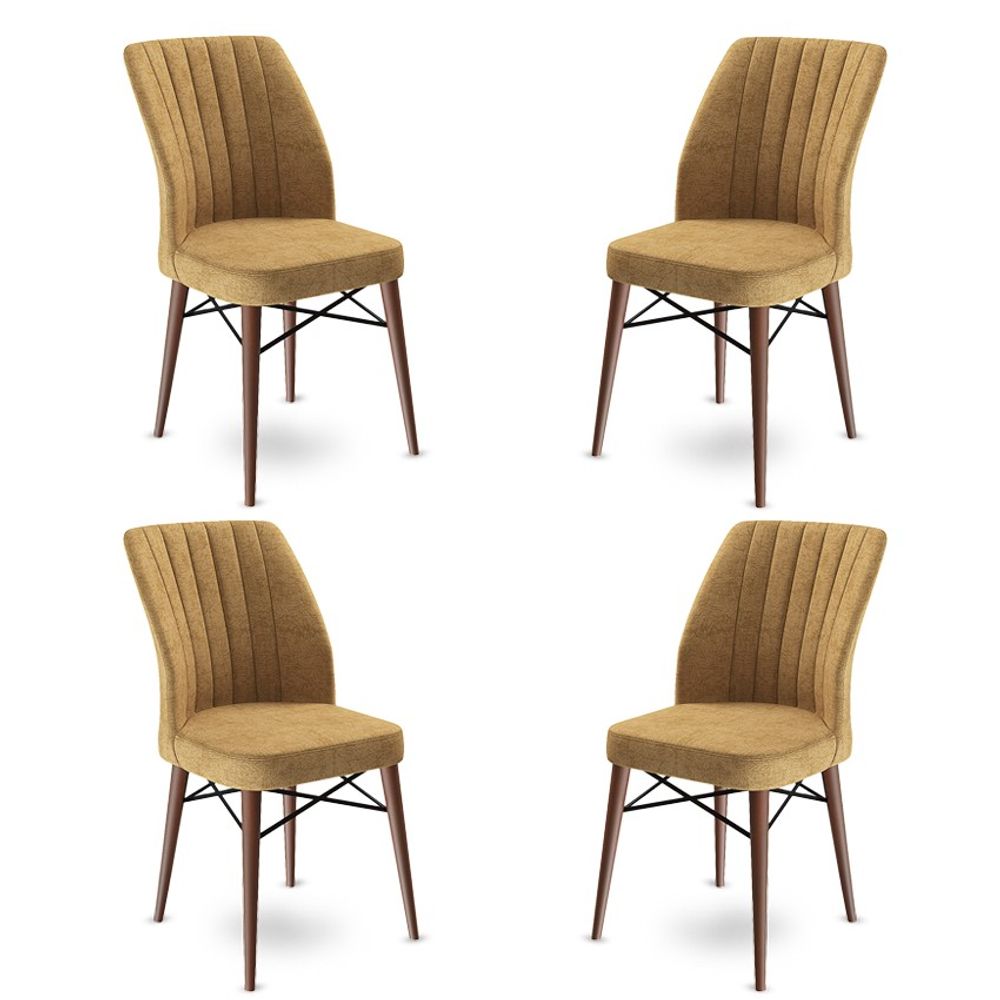 Flex - Cappuccino, Smeđi Set Stolica (4 Komada) slika 1