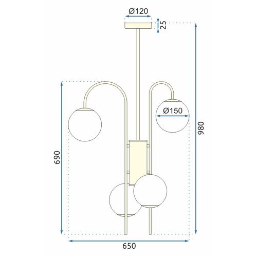 TOOLIGHT Viseća svjetiljka zlatna APP1003-6CP slika 12