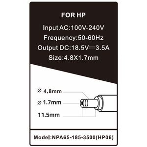 NPA65-185-3500 (HP06) ** Gembird punjac za laptop 65W-18.5V-3.5A, 4.8x1.7mm yellow (820)