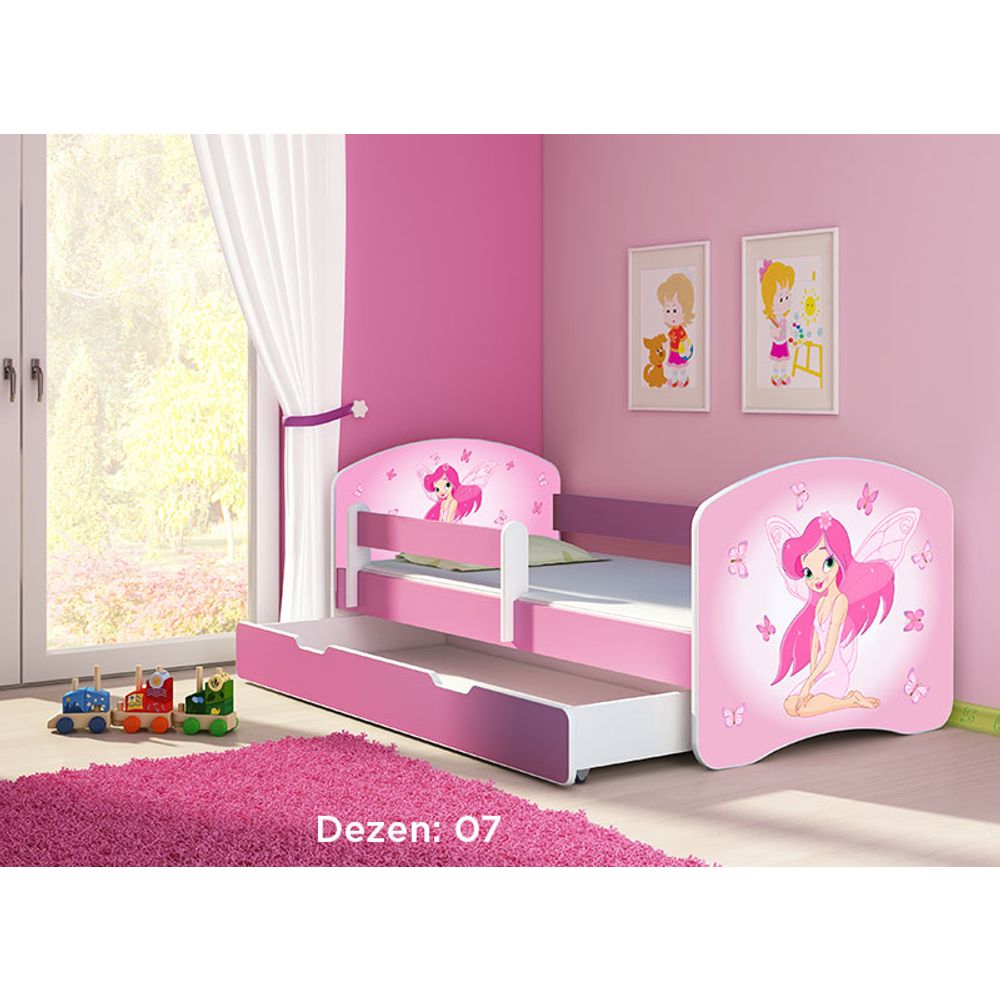 ACMA Dječiji krevet Acma II sa ladicom Pink - 180x80cm - Dezen 07 slika 2