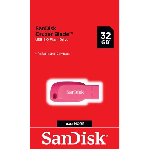 SanDisk 32 GB Cruzer Blade USB 2.0 key - Electric Pink color slika 2