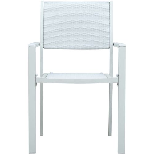 Vrtne stolice 4 kom bijele plastične s izgledom ratana slika 3