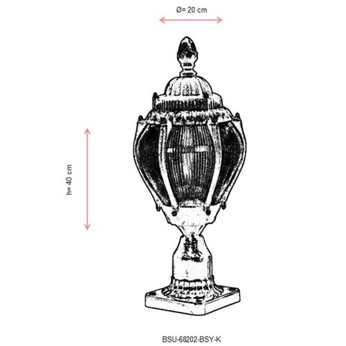 Crna spoljna zidna lampa BSU-68202-BSY-K slika 3