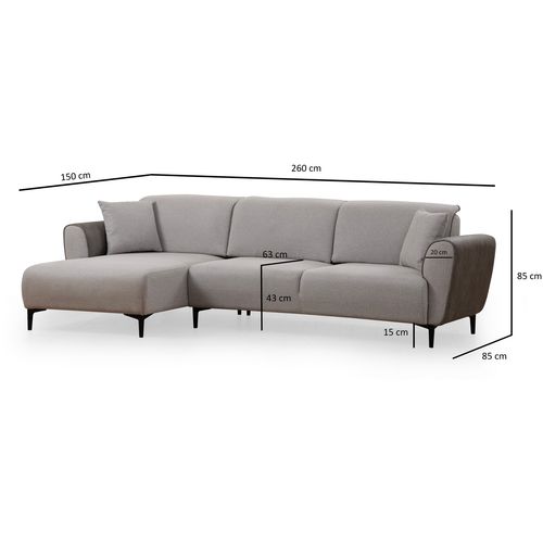 Aren Left - Grey Grey Corner Sofa-Bed slika 10