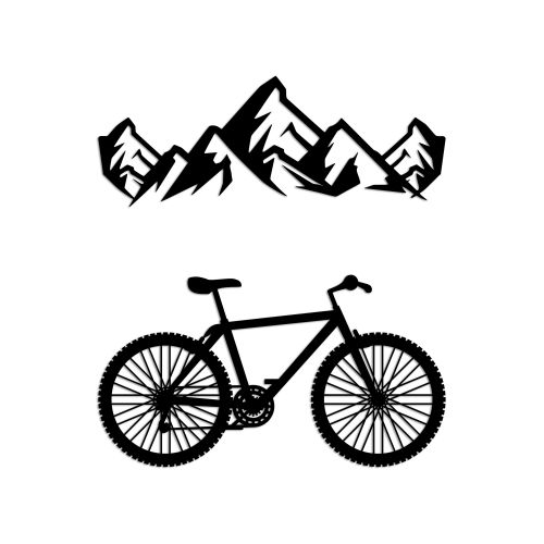 Wallity Metalna zidna dekoracija, Mountain And Bicycle - M slika 5