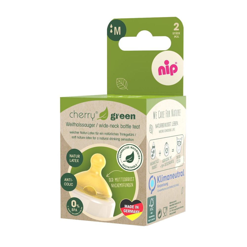 nip® Duda za flašicu Cherry Green, široko grlo - Latex, 2kom Flow M slika 2