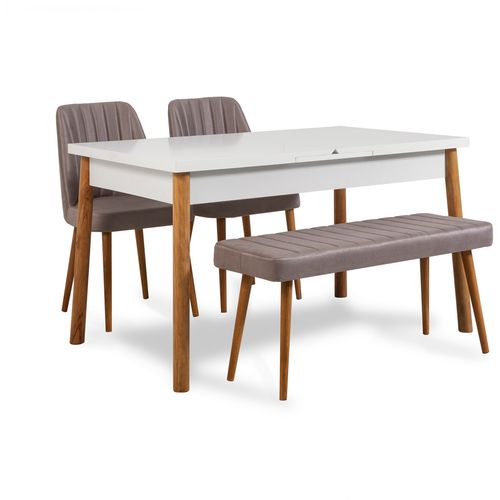 Woody Fashion Set stolova i stolica (4 komada), Atlantski bor Bijela boja Sivo, Santiago 0701 - 3 AB slika 3