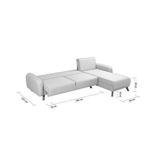 Atelier Del Sofa Hera 1 Ugao - Tamnoplava Boja - Ugao Sofa na Razvlačenje slika 14