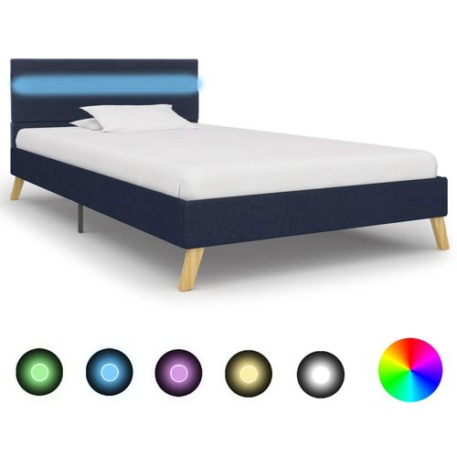 Okvir za krevet od tkanine s LED svjetlom plavi 90 x 200 cm slika 31