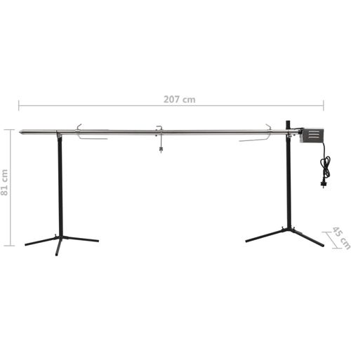 Automatska rešetka za roštilj s motorom 207 x 45 x 81 cm slika 15