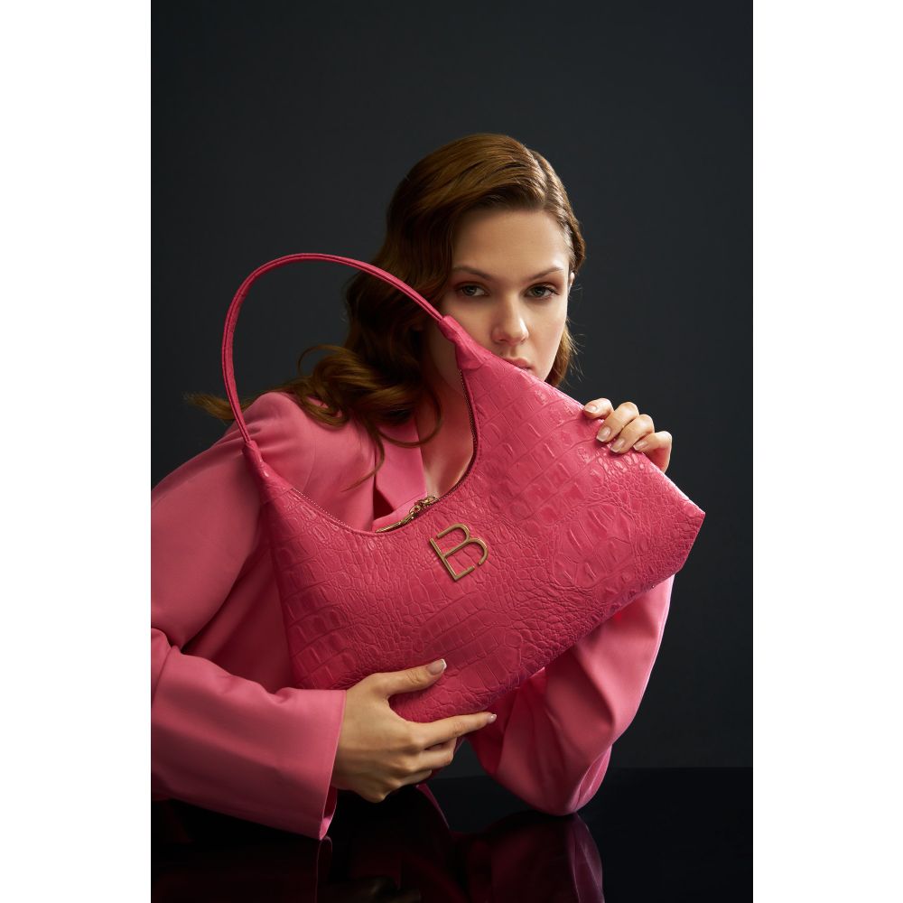 Torba preko ramena 505 - Croco Fuchsia u fuksija boji slika 11