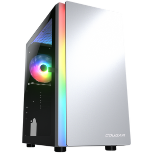 COUGAR | Purity RGB White | PC Case | Mini Tower / TG Front Panel with ARGB strip / 1 x ARGB Fan / 3mm TG Left Panel