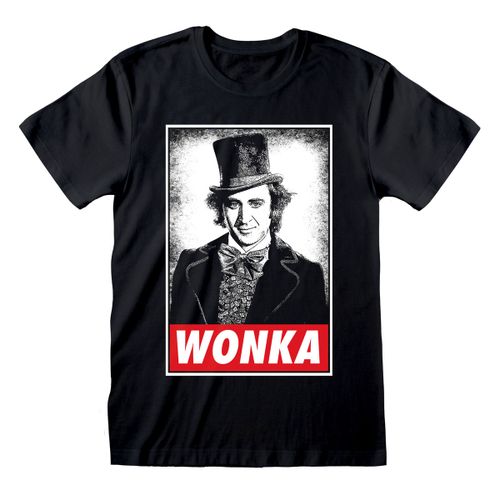 Unisex Majica Kratkih Rukava Willy Wonka Crna L slika 1