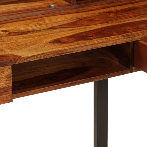 Radni stol od masivnog drva šišama i čelika 110 x 50 x 94 cm slika 20