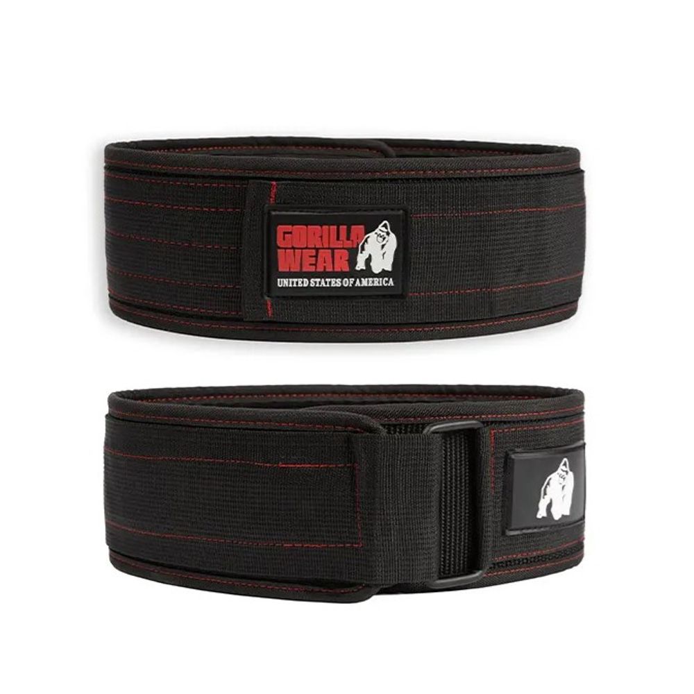 Gorilla Wear Najlonski pojas za dizanje tegova 10cm, Crno/Crveni slika 1