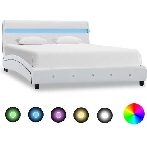 Okvir za krevet od umjetne kože LED bijeli 120 x 200 cm slika 41