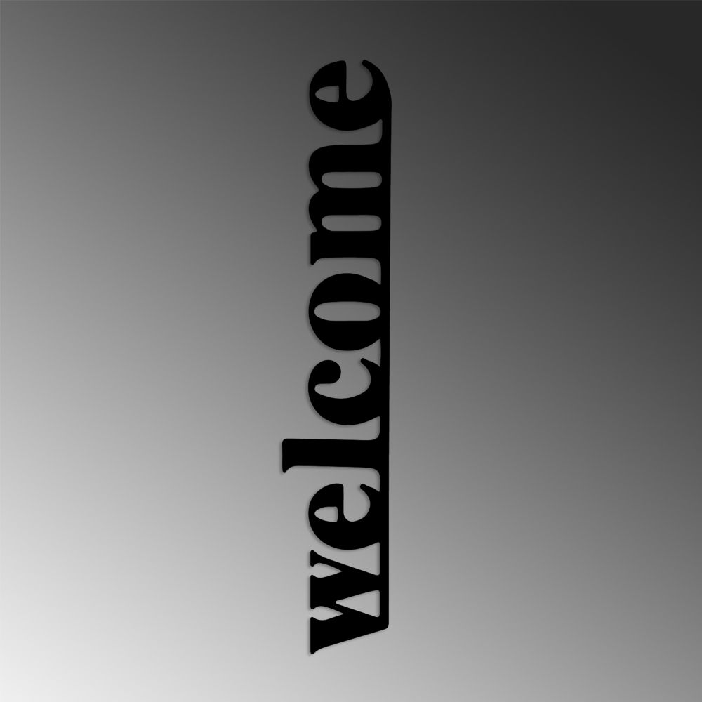 Decorative metal wall accessory Welcome-5, colour: black slika 5