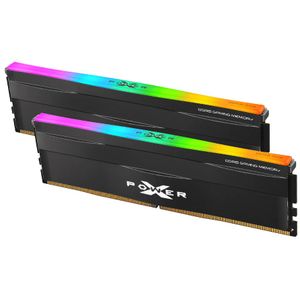 Silicon SP032GXLWU60AFDF Power DDR5 32GB (2x16GB) 6000MHz [XPOWER Zenith RGB], CL30 1.35V UDIMM, XMP3.0 & EXPO, Black, w/RGB Heatsink, Memory Kit