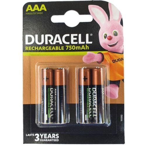 Duracell 750mAh AAA R3 MN2400, PAK4 CK,punjive NiMH baterije (rechargeable Duralock StayCharged 3g) slika 1
